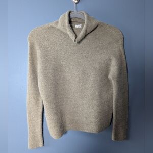 Poetry 100% Baby Alpaca High Cowl Neck Sweater Moss Green Women's Size 2